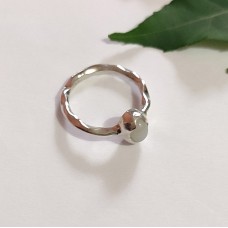 Handmade silver 6x4mm oval gemstone bezel ring